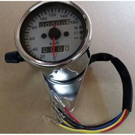 Motorcycle Retro Modification Instrument CG125 GN125 GS125 with Indicator Light LED Dual Color Odometer серебряный