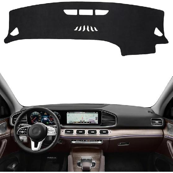 BIBLOZ Dash Cover For Toyota Sienna 2004-2010 Accessories Black Flannel Dashboard Cover Mat Car Dashboard UV Sun Protection