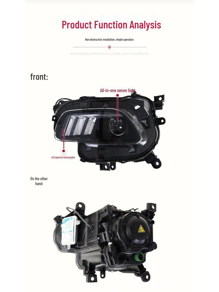 LED Mustang-Style Daytime Running & Xenon Headlight Assembly for 2016-2019 Cherokee
