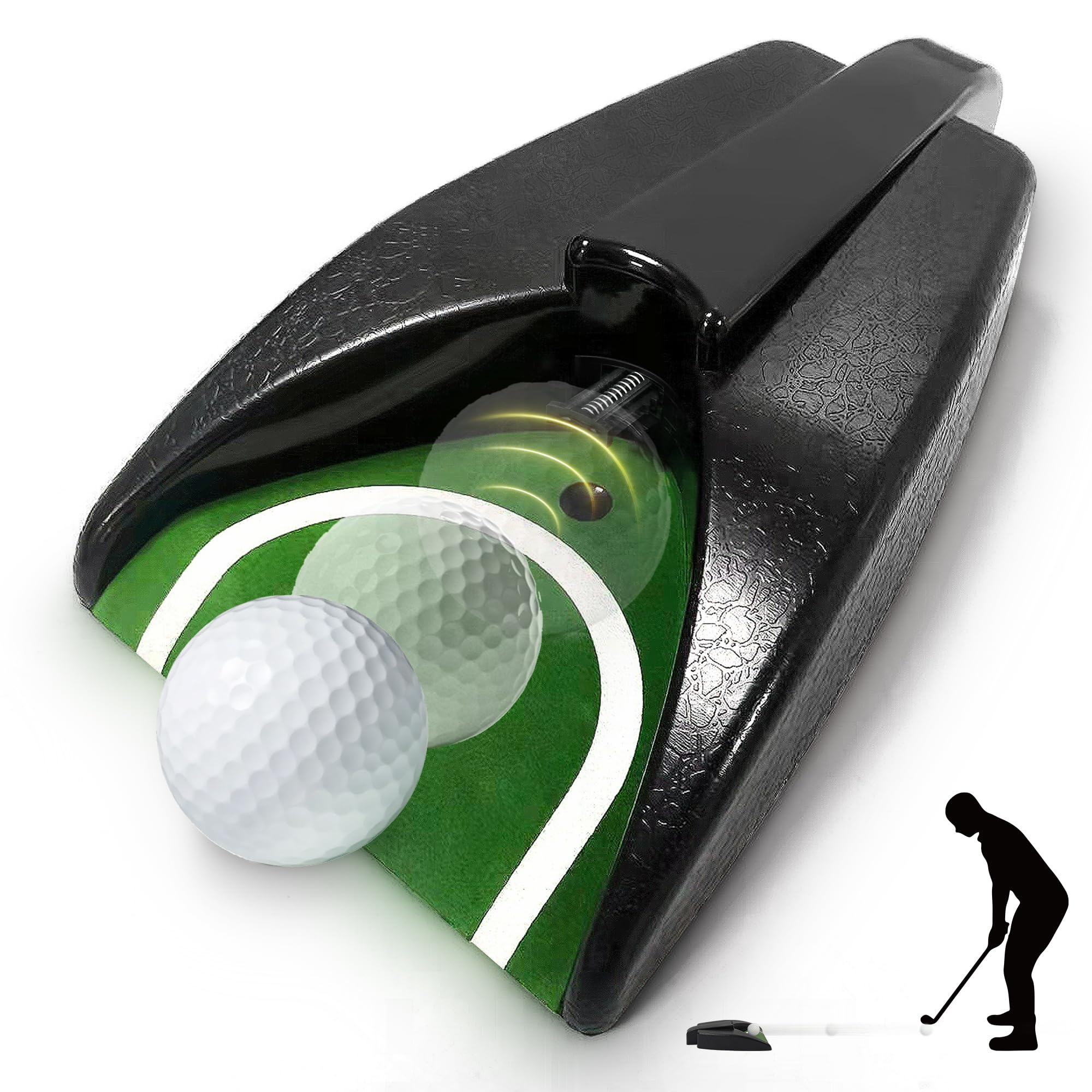 

COPPOR Golf Practice Putting Practice Golf Putting Automatic Incline Practice Improve Putting Aid, Aid, Practice, Practice, Return, Green, Skills, чорний