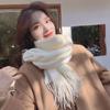 New Solid Color Scarf Warm Thickened Faux Cashmere Shawl Women's Outdoor Fashion Plaid Scarf Winter Windproof Head Scarf Gift