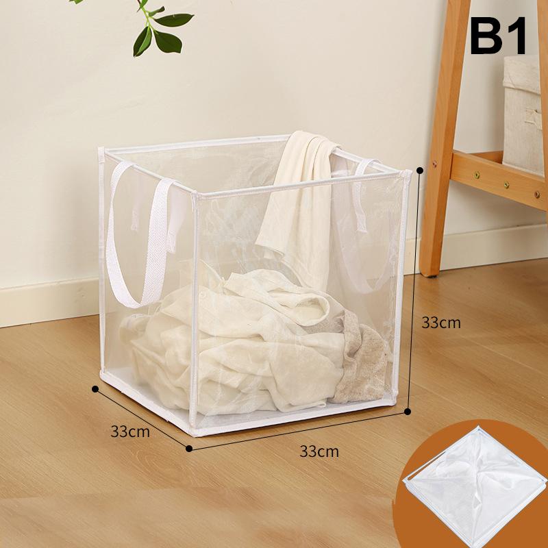 Корзина для белья Большая вместимость Квадратный складной мешок для белья Боковые ручки Мелкая сетка Грязная одежда Разное Сумка для хранения игрушек