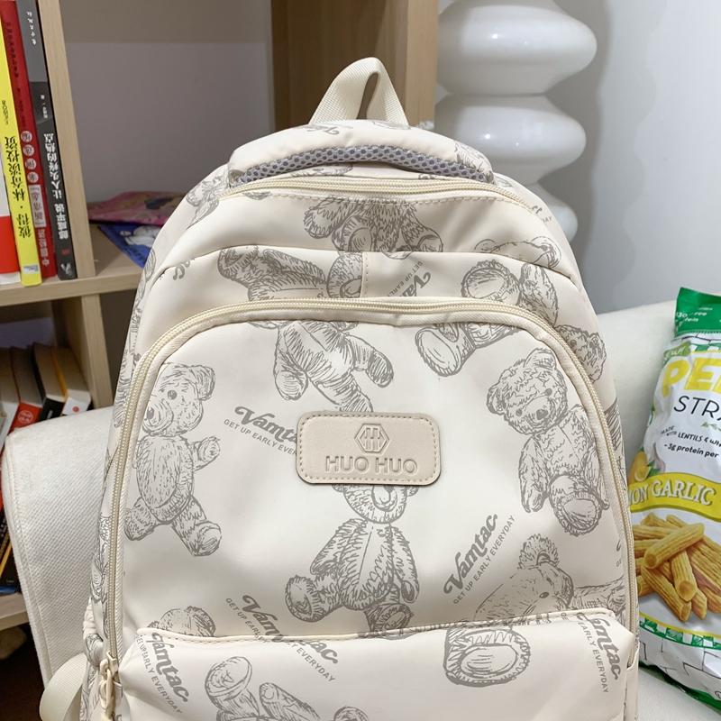 Skolväska Kvinnlig College Student Casual Tryckt Ryggsäck