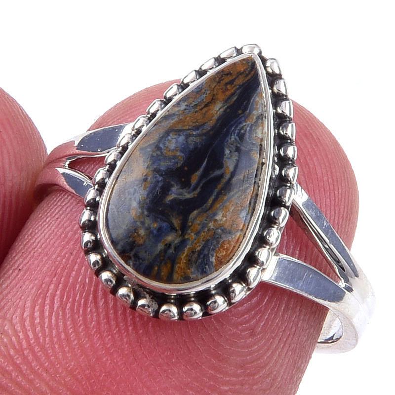 

Natural Pietersite Gemstone Handmade 925 Solid Sterling Silver Ring Size 7 m6l68