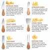 6-piece Cheese Knife Set, Stainless Steel Cheese Cutlery with Cheese Slicer and Cheese Cutter Wood Handle. Includes Cheese Knife, Cheese Fork, and Che