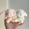 Cute Pink White Bunny Plush Keychain Summer Rabbit Stuffed Animal Pendant Toy