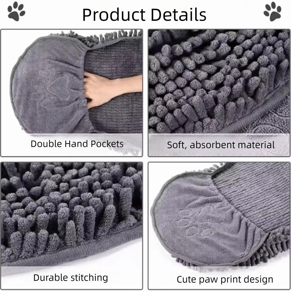 Large Quick-drying Cat Towels Soft Pet Bath Robe Portable Dog Bath Gloves  Pet Grooming