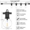 ZOTOYI Outdoor String Lights 50FT, LED Patio Lights with 27 Plastic G40 Bulbs(2 Spare), Waterproof IP65 Edison Globe String Lights for Outside, Cafe,