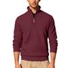 Men's Long-Sleeved Half-Zip Sweatshirt with Twill Jacquard Ribbed Trim