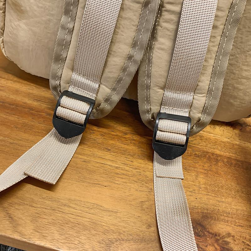 Solid Color Pleated Backpack Men's Lightweight Travel Small Backpack Women's School Bag