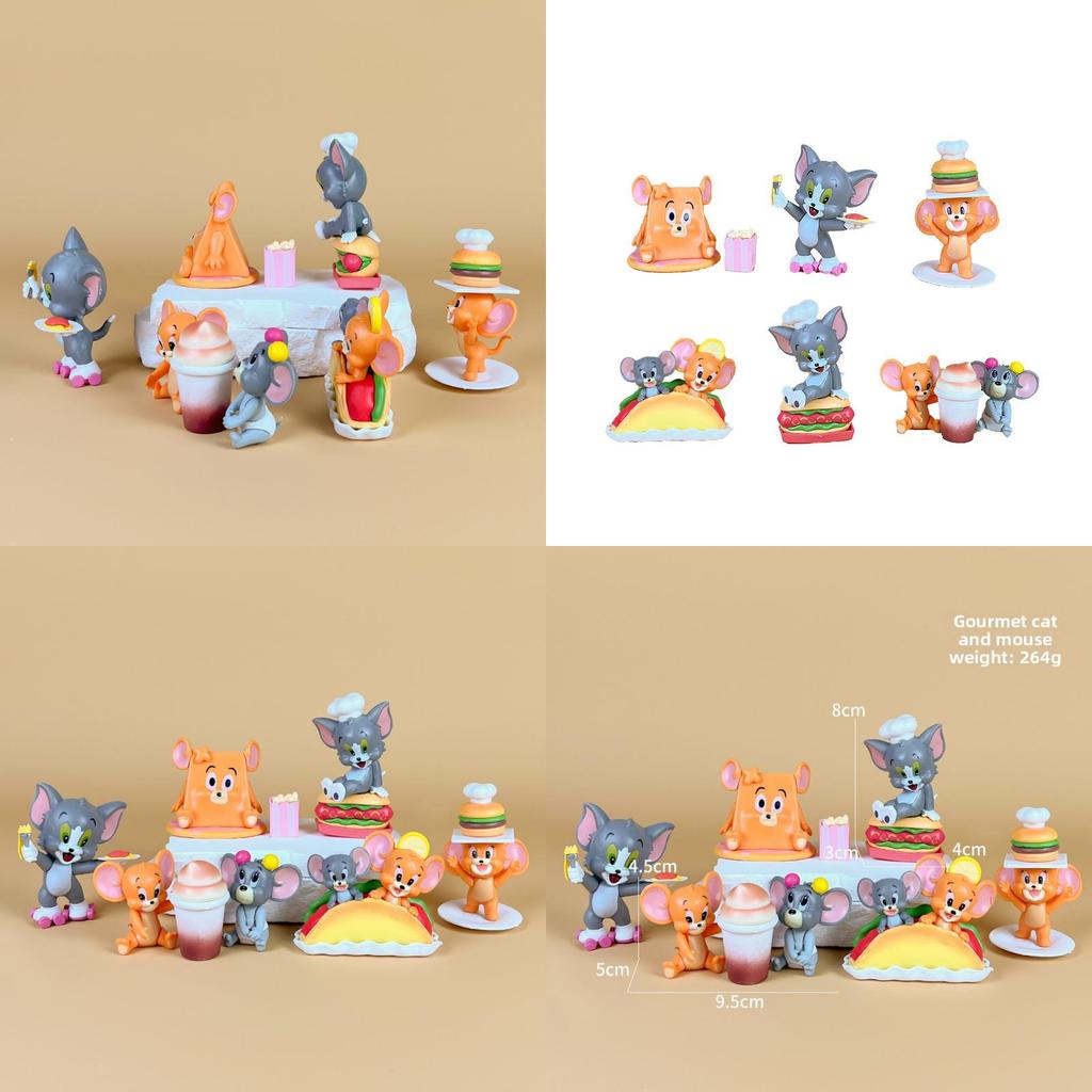 And Jerry Tom Cartoon Pvc Model With Hamburger Friesfor Design For Fans Anime