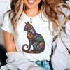 Cat Mom T Shirt Floral Purr Lover Animal Lovers For Dad Vintage Versatile Homme Designer Clothes Unisex Breathable