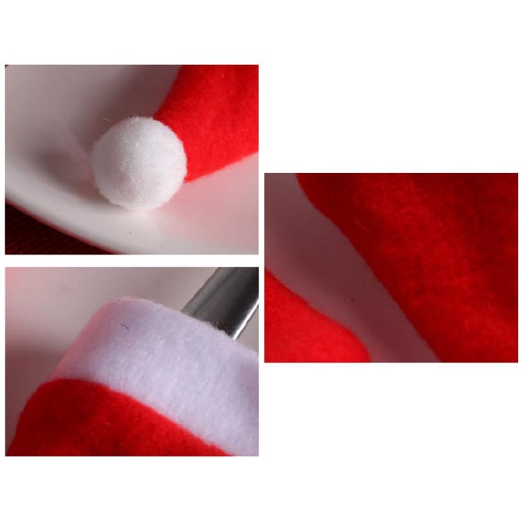 10pcs Christmas Santa Hats Flatware Holder Dinner Table Decorations Party Supply