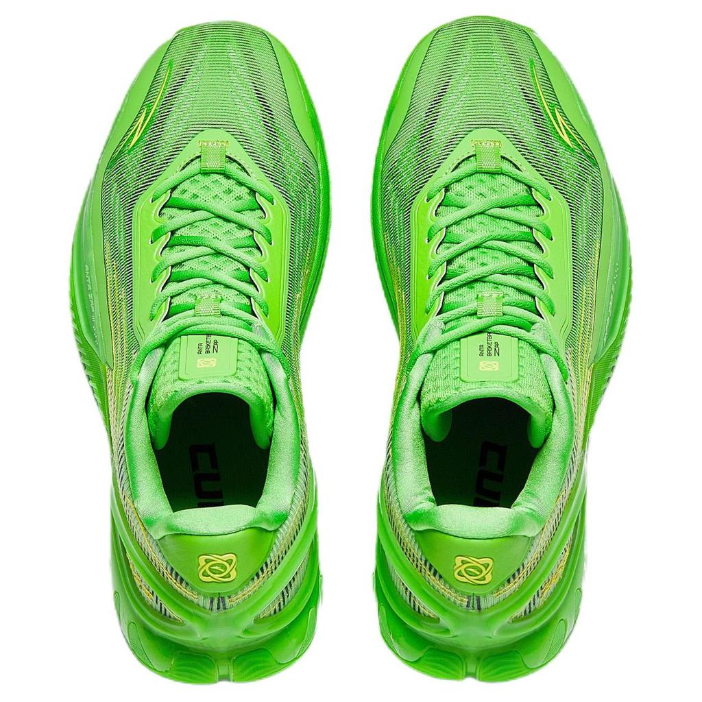 Anta Zap 3 Cushioning, Wear Resistant Low top Front Fork Carbon Plate Basketball Shoes Men's Green Gold Sneakers 912531110Q-5