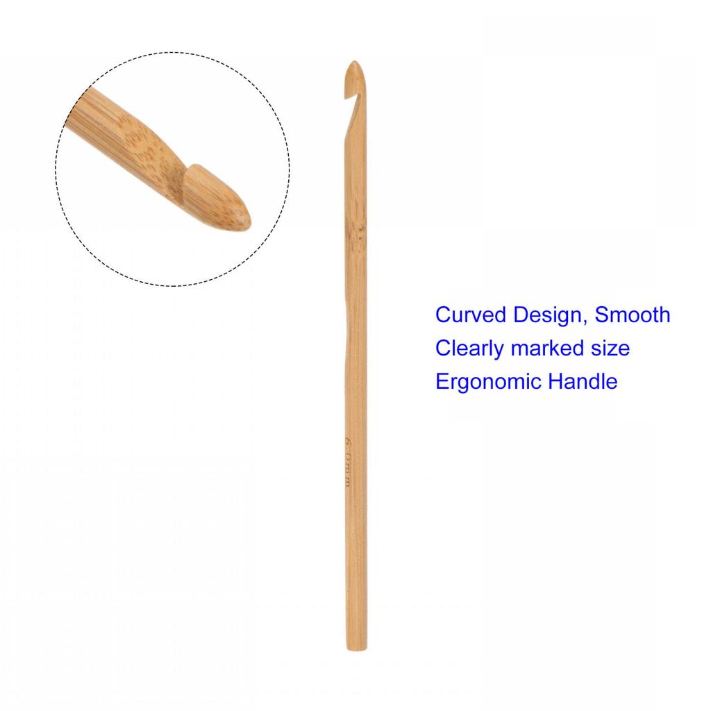 Edinstry Knitting Crochet Sewing Lace Yarn Knitting Sweaters Needles, Hooks, Needles, Bamboo, 6-Piece Set, 6mm, Needles, Needles, Crafts, Knitting,