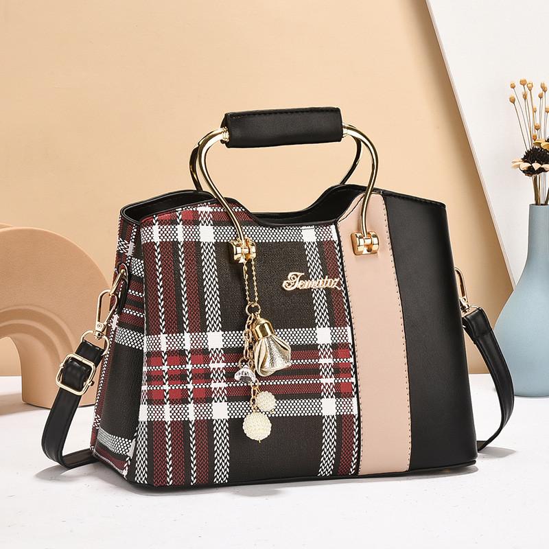 Stylish Pu Women's Tote Bag With Color Block Design For Moms In Yellow Black Pink And Cream