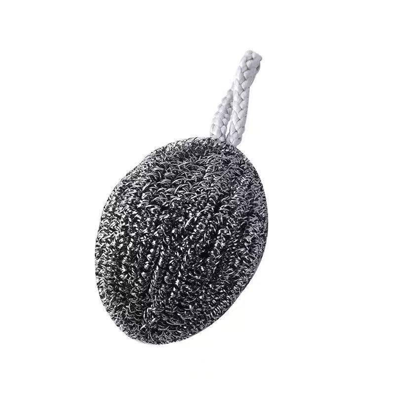 Stainless Steel Wool Lanyard Cleaning Ball - No Rust, No Shedding Kitchen Brush