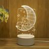 3D Acrylic USB Night Light String Christmas New Year Home Decoration Children's Gift Holiday Warm Smart Lamp Bedside