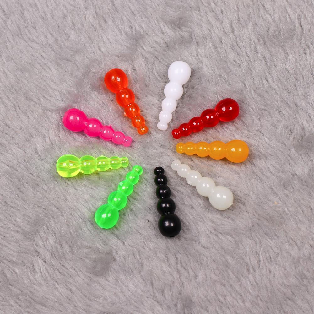 9 Colors Gourd Shaped Stacked Beads 1mm Hole Smooth Polished ABS DIY Walleye Bass Trout Spinner Rig 40/100PCS