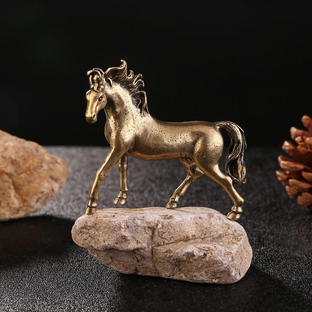 Zodiac Horse Zodiac Horse Statue Small Horse Metal Ornaments Vintage Horse Figurines  Gifts