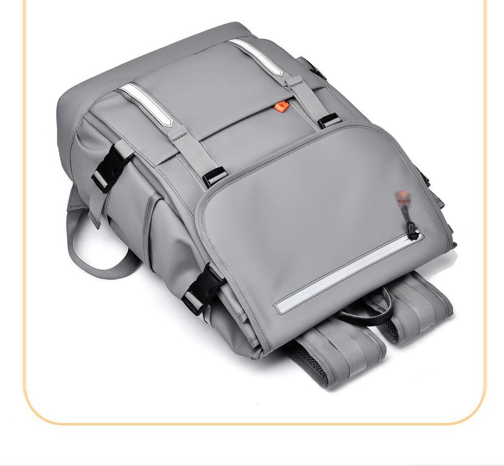 High-Capacity Reflective Casual Backpack with Multifunctional Design
