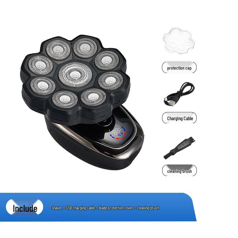 High-Power Waterproof Electric Shaver for Men's Bald Head