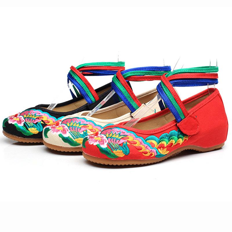 Chinese Style Women Shoes Embroideried Old Beijing Cloth Shoes Woman Spring Summer Comfort Casual Shoes Plus Size 34-41 WSH2294
