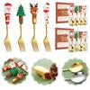 4 STÜCKE Weihnachtsgeschirr Edelstahl Besteck Dessertgabel Kaffeelöffel Weihnachtsmann Besteck Mit Luxus Geschenkbox Für Weihnachten