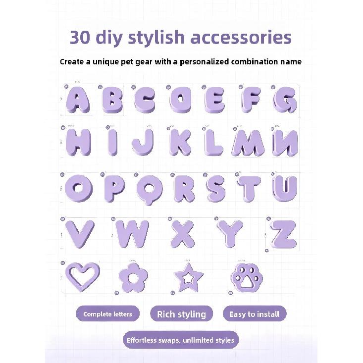 Soft Silicone Custom Name Pet Collar, Personalized Letter ID Collar for Small Medium Dogs Daily Walking