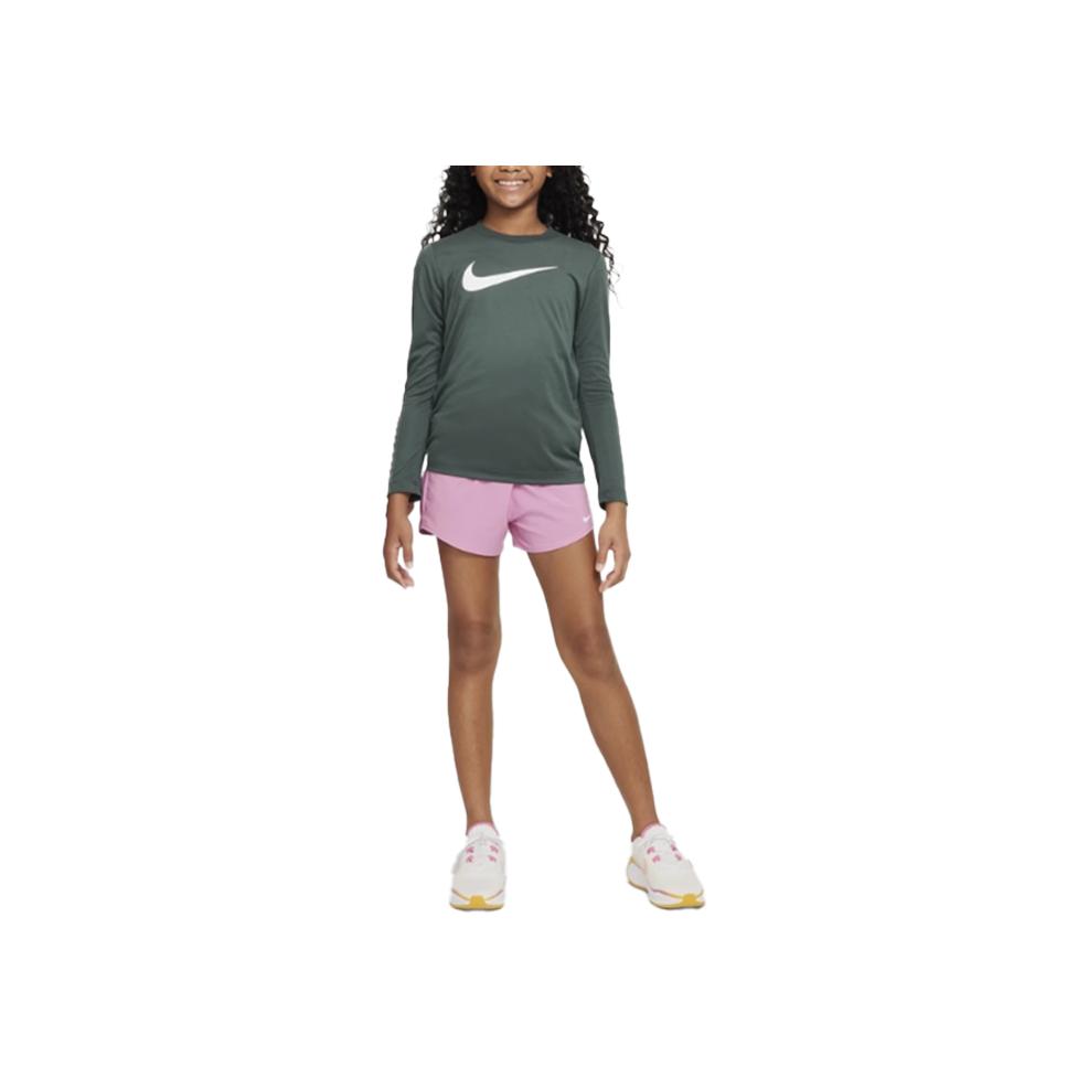 Nike Dri-Fit Crew Neck Quick-Dry Long Sleeve T-Shirt Kids Tops Green FZ5192-338