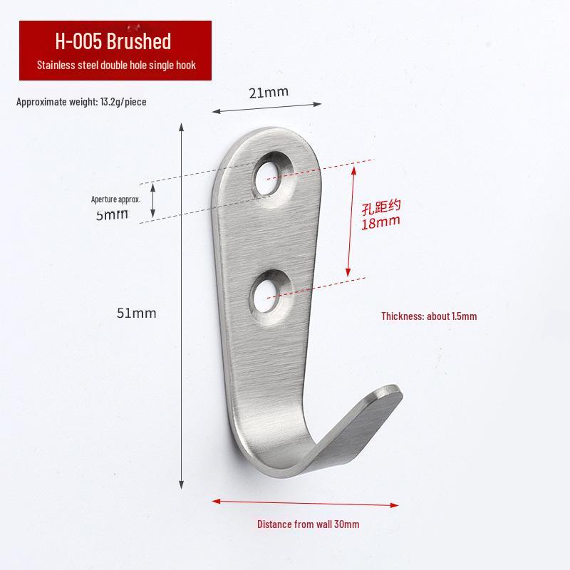 Stainless Steel Mini Single Clothes Hook for Wall