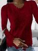 Women's European & American Lace Long-Sleeve Top for Autumn/Winter