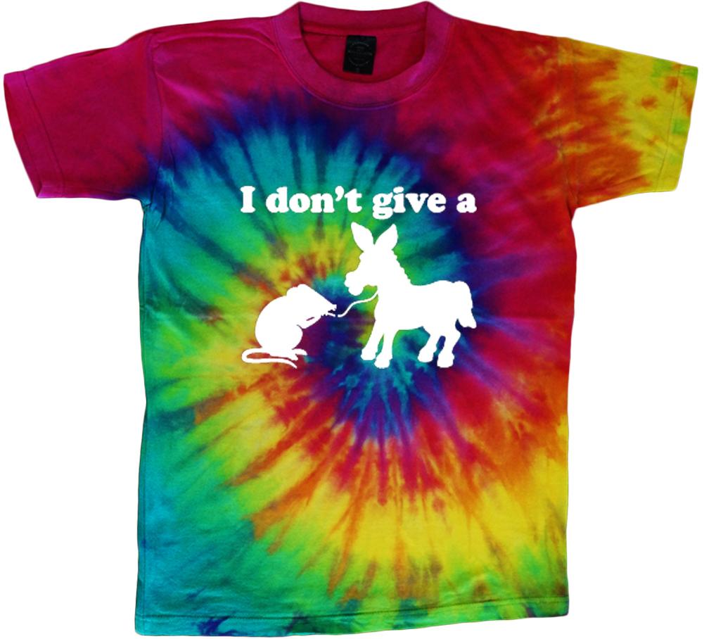 tie dye t-shirt I dont give a rats ass funny saying shirt tie dyed tee shirt S
