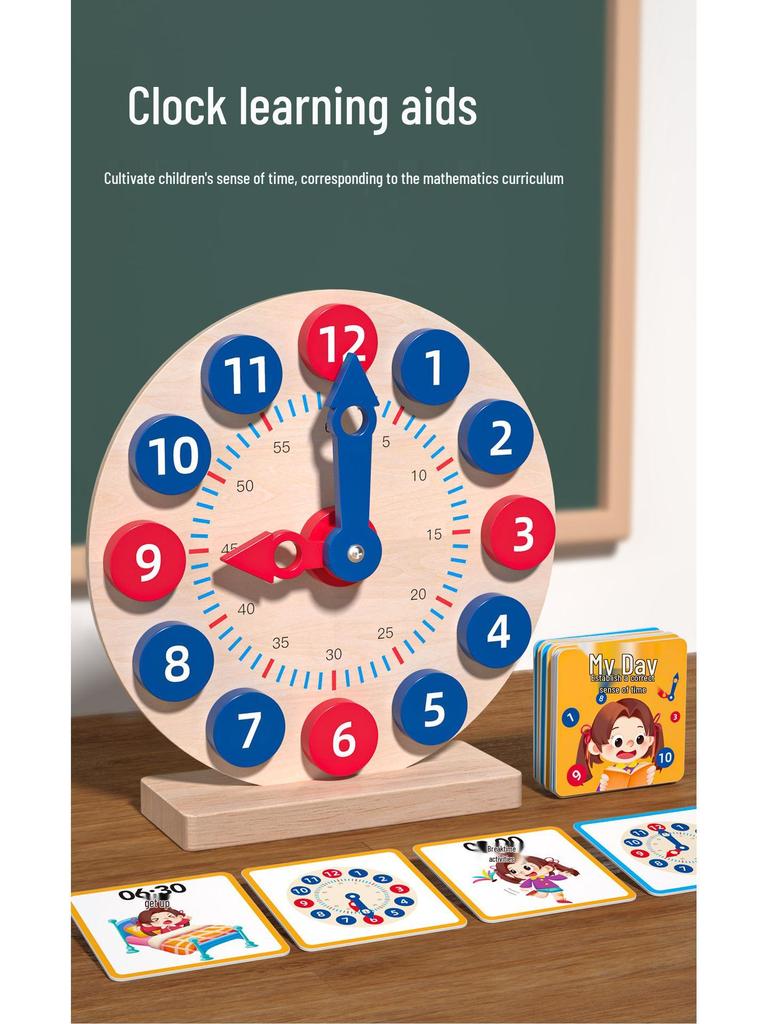 Wooden Educational Alarm Clock Toy for Toddlers and Children - Large Digital Early Learning Timepiece