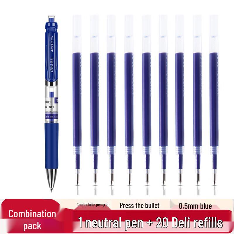 Deli 0.5mm Retractable Bullet Tip Gel Pen