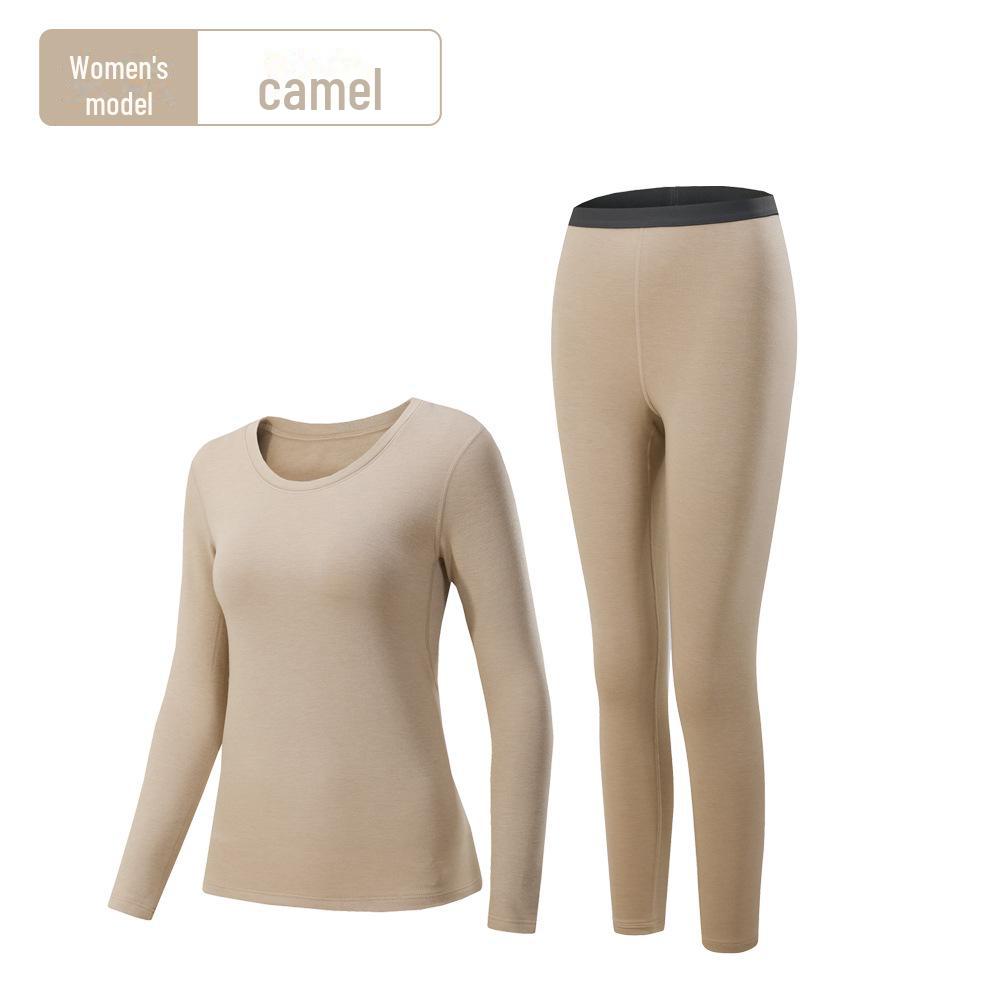 

Комплект женского термобелья - согревающий осенний топ и брюки (1 комплект) S верблюд