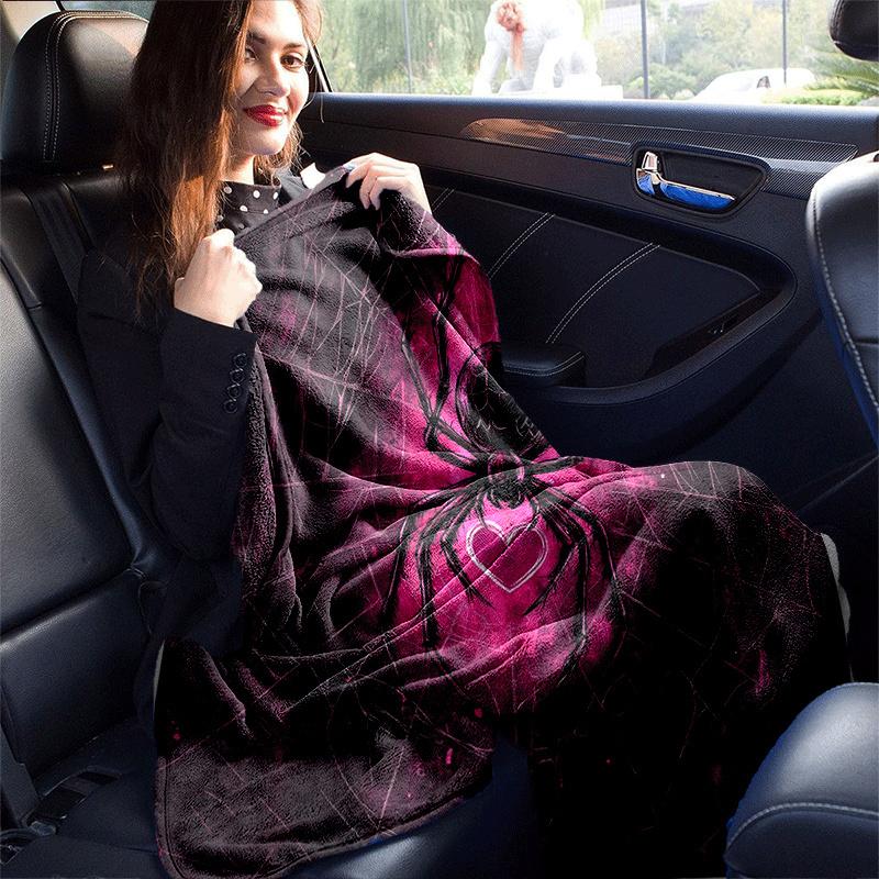 1pc Spider Printing Lightweight Flannel Blanket, Comfortable and Warm Blanket, for Camping Sofa Bed and Couch Office, Suitable for Gift Blank