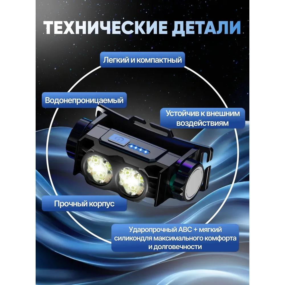 Digital Display Rechargeable Headlamp - Precise Battery & Magnetic Tail, 6 LED Modes, Long Runtime for Running, Cycling, Caving, Emergency Work