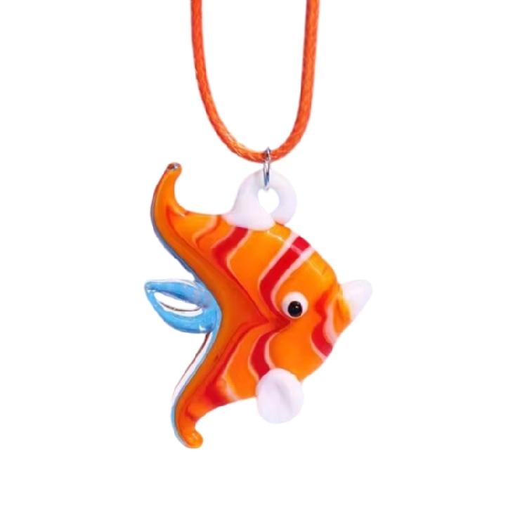 Glaze Fish Charm Necklace Unique Rope Necklace Multifuntional Neck Jewelry Pendant Necklace Suitable for Any Occasion