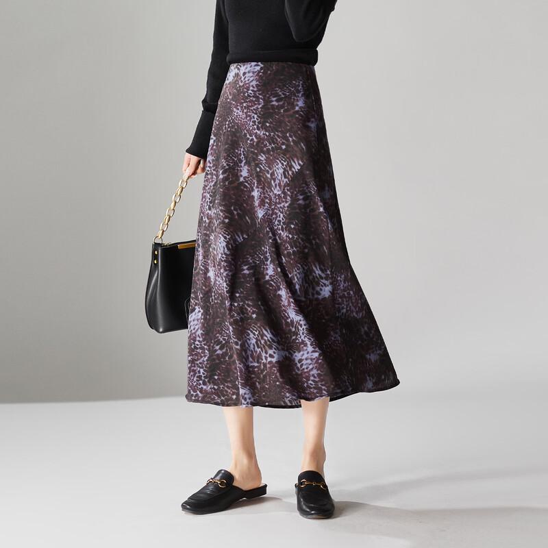 SOFSIL Elegancka spódnica midi o kroju A z panterką