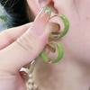 Dripping Oil Texture Minimalist Earrings Hoop Style Fashion Earrings  Daily Wear