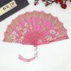 Plastic Handle Chinese Style Folding Fan Handheld Vintage Folding Fan Decorative Fan  Ladies Gift