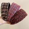 Tweed Knitted Wide Brim Hairband Anti-Slip Thick Knitted Headband Turban Headband Autumn Winter