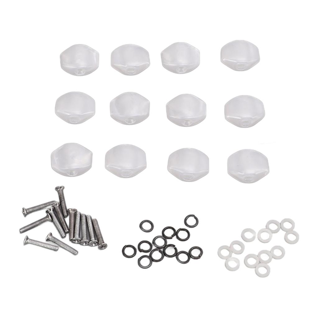 12Pcs Guitar Tuning Pegs Buttons Plastic Machine Head Tuner Knobs for Folk Classical GuitarsSmall Squares