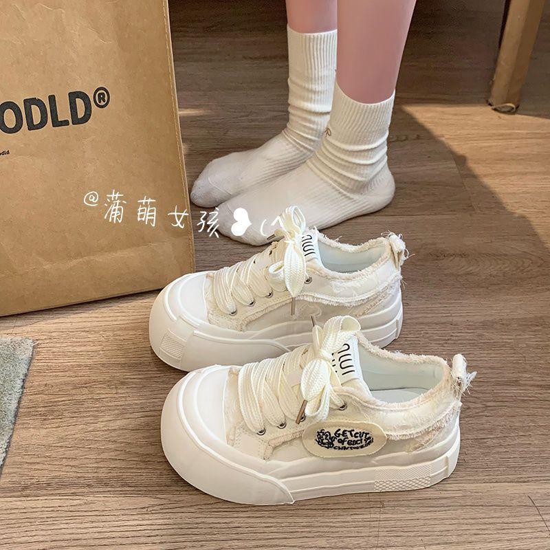 Black little white canvas board shoes women's spring and autumn ins new niche versatile casual sports shoes
