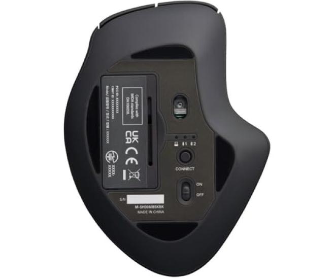ELECOM SHELLPHA Wireless 5 Buttons Small Quiet Multi-Touch Mouse, + Tilt, Size, Antibacterial, Design, Black, M-SH31MBSKXBK