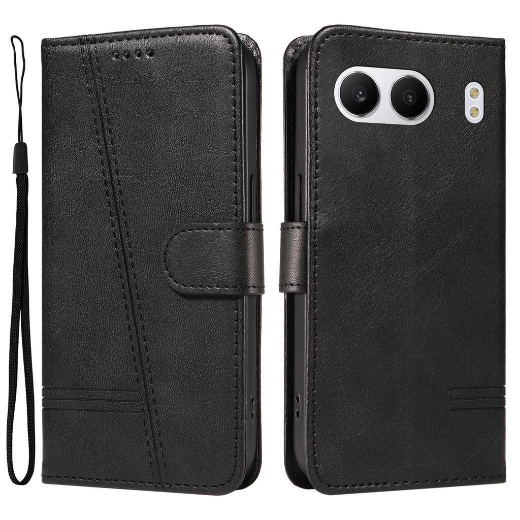 For OnePlus Nord 4 Case Flip Wallet T-Shape Lines Leather Phone Cover