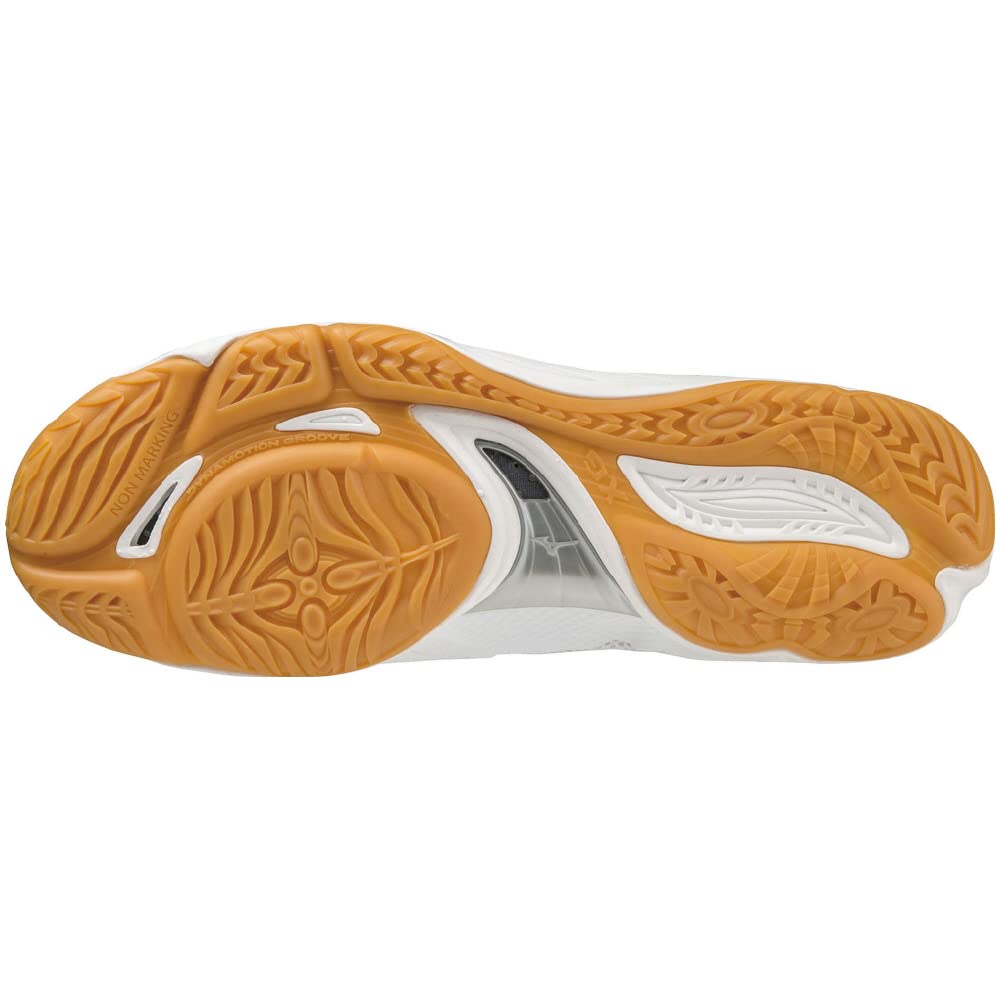 Volleyball Shoes MIZUNO FLY Club Activities Indoor Wide Lightweight Indoor Cm 2E [Mizuno] White/Silver/Gold 26.0