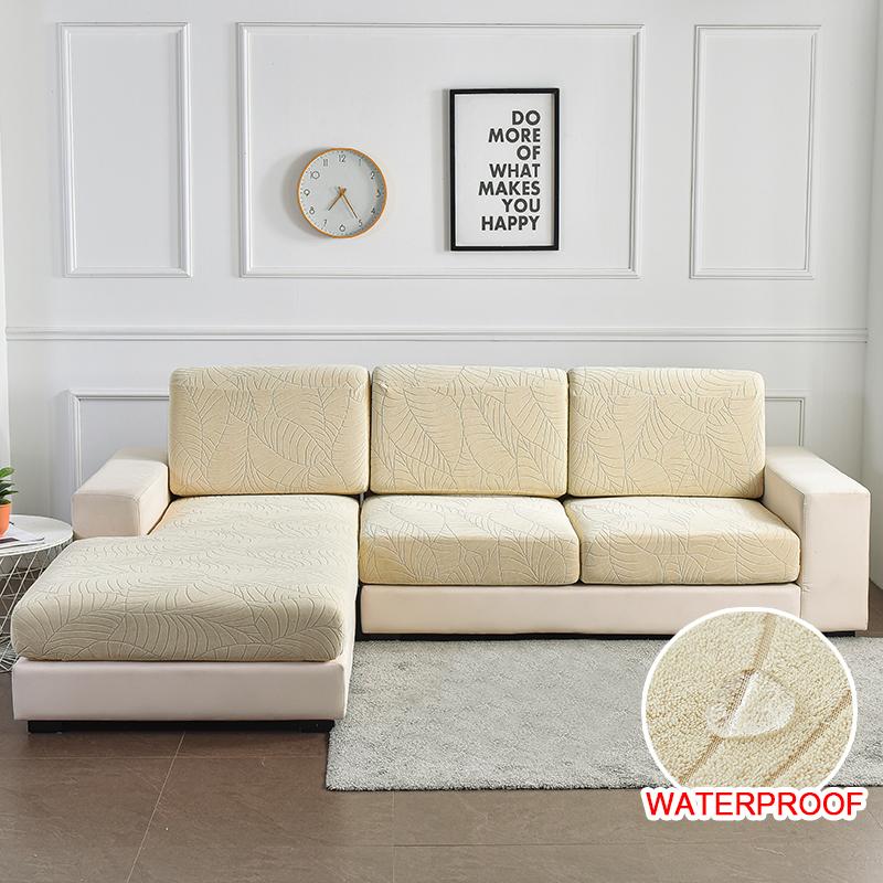 Waterproof Thick Jacquard Cushion Cover Fitted Sofa Covers For Living Room Stretch Seat Cover Furniture Protector Sectional Sofa