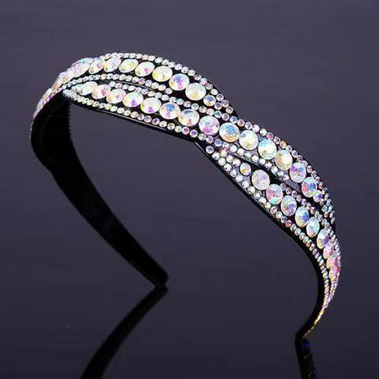 

Элегантная корейская повязка на голову с широким краем и стразами: Полный бриллиантовый темперамент Мода для женщин